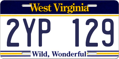 WV license plate 2YP129