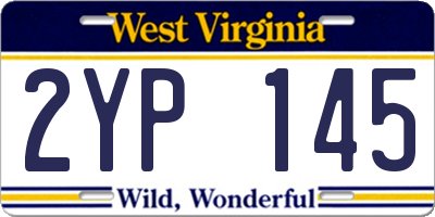 WV license plate 2YP145