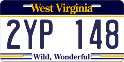 WV license plate 2YP148