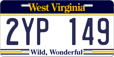 WV license plate 2YP149
