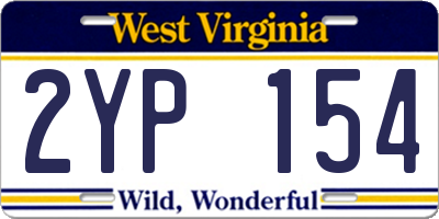 WV license plate 2YP154