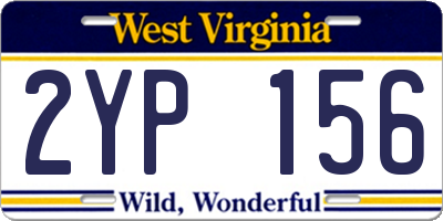 WV license plate 2YP156