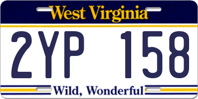 WV license plate 2YP158