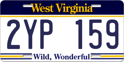 WV license plate 2YP159