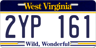 WV license plate 2YP161