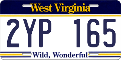 WV license plate 2YP165