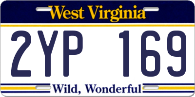 WV license plate 2YP169