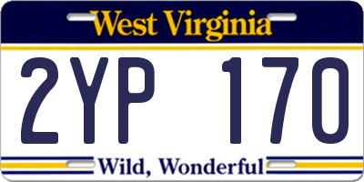 WV license plate 2YP170
