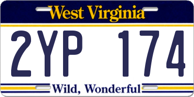 WV license plate 2YP174