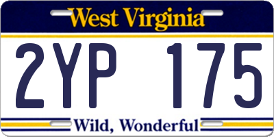 WV license plate 2YP175