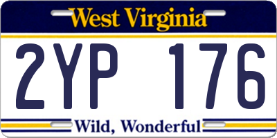 WV license plate 2YP176