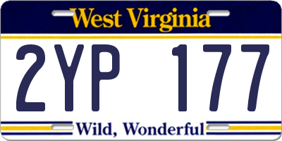 WV license plate 2YP177