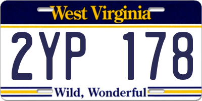 WV license plate 2YP178