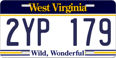 WV license plate 2YP179