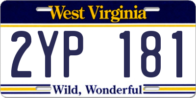WV license plate 2YP181