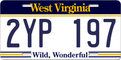 WV license plate 2YP197