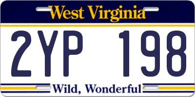 WV license plate 2YP198