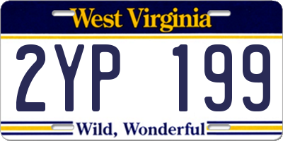 WV license plate 2YP199