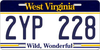 WV license plate 2YP228