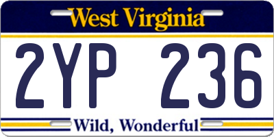 WV license plate 2YP236