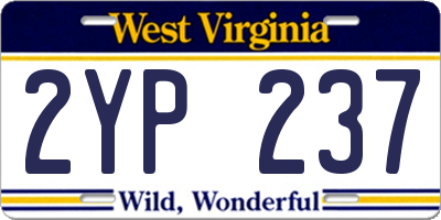 WV license plate 2YP237