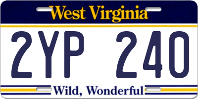 WV license plate 2YP240