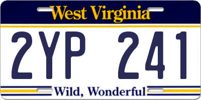 WV license plate 2YP241