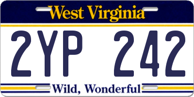 WV license plate 2YP242