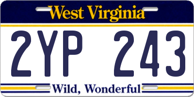 WV license plate 2YP243