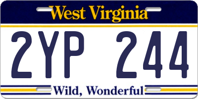 WV license plate 2YP244