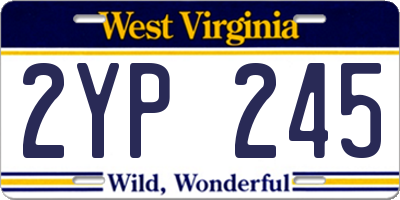 WV license plate 2YP245
