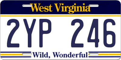WV license plate 2YP246