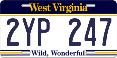WV license plate 2YP247