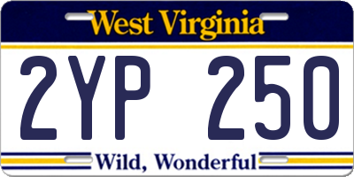 WV license plate 2YP250