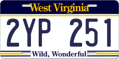 WV license plate 2YP251