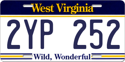 WV license plate 2YP252