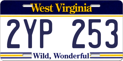 WV license plate 2YP253