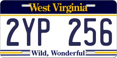 WV license plate 2YP256