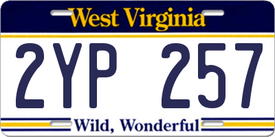 WV license plate 2YP257