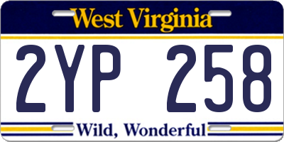 WV license plate 2YP258