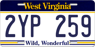 WV license plate 2YP259