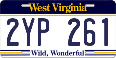 WV license plate 2YP261
