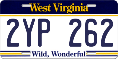 WV license plate 2YP262