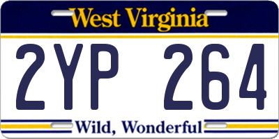 WV license plate 2YP264