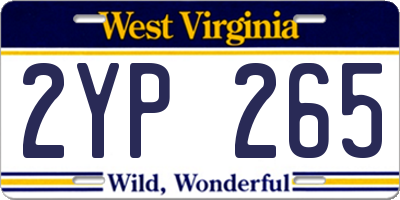 WV license plate 2YP265