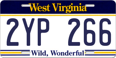WV license plate 2YP266