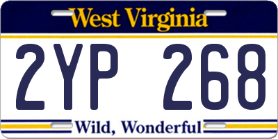 WV license plate 2YP268