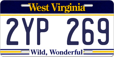 WV license plate 2YP269