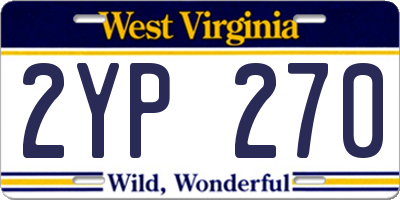 WV license plate 2YP270