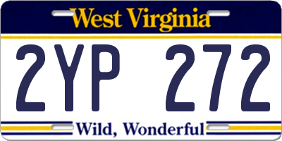WV license plate 2YP272
